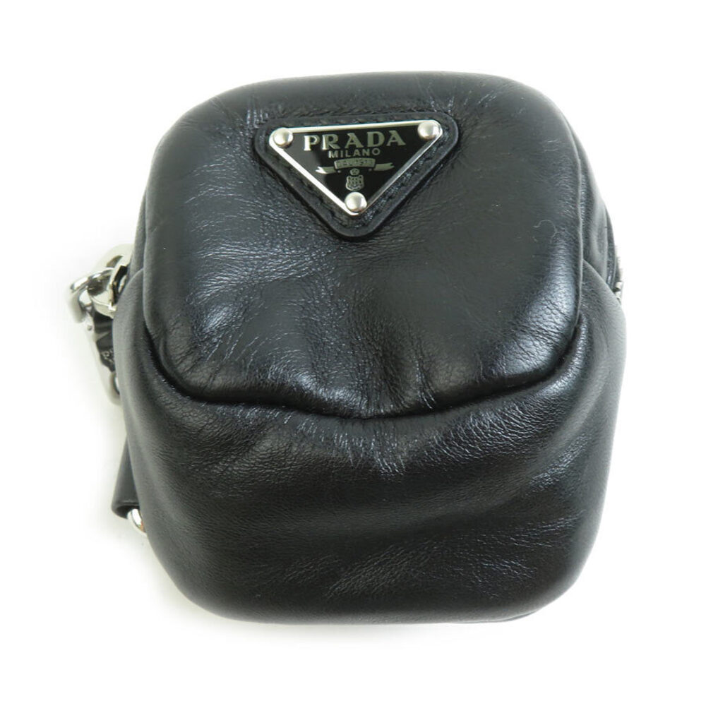 Prada Pouch Clutch Arm Leather Black